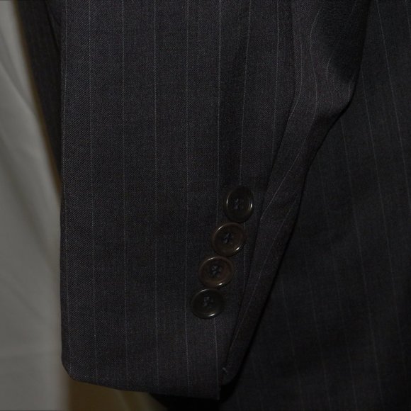 Brooks Brothers 1818 Fitzgerald Estrato Charcoal Stripe Two Button Suit 41R - Picture 9 of 14